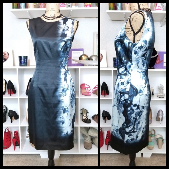 navy blue midi cocktail dress